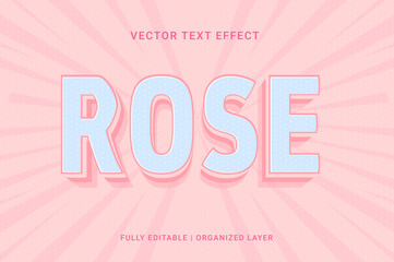 Rose fully editable premium vector text effect