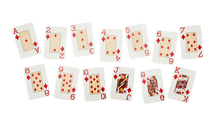 set of playing card of Diamond suit 