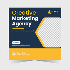 Digital business marketing banner for social media post template