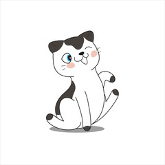 Vector cute cat cartoon vector illustration animal nature icon concept