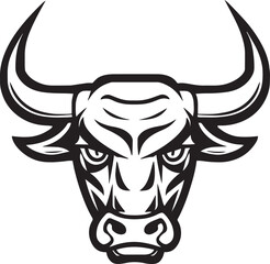 Bull head logo icon Vector illustration, on a white background, SVG