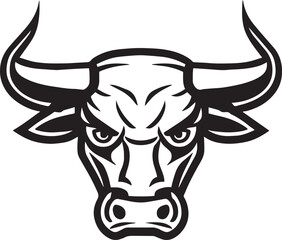 Bull head logo icon Vector illustration, on a white background, SVG