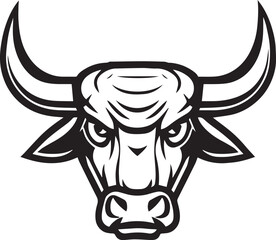 Bull head logo icon Vector illustration, on a white background, SVG