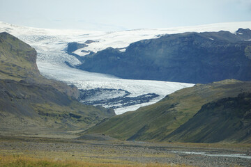 Fototapeta premium Solheimajokull glacier in Iceland in summer