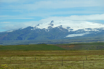 Solheimajokull glacier in Iceland in summer