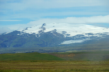 Solheimajokull glacier in Iceland in summer