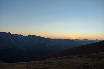 sunset in the colorado rocky mountains