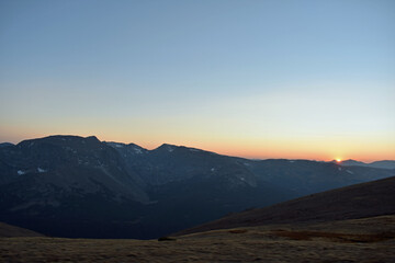 sunset in the colorado rocky mountains