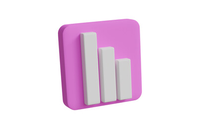 3d graph icon for business new idea. Excellent business graph on white background. 3D render illustration