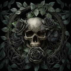 Gothic Skulls The Dark Beauty of Death AI Generated