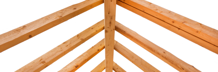 roof truss with beams on a new constructed home