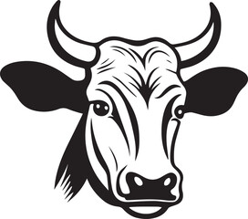 Cow head logo icon Vector Illustration, on a white background, SVG