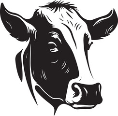 Cow head logo icon Vector Illustration, on a white background, SVG
