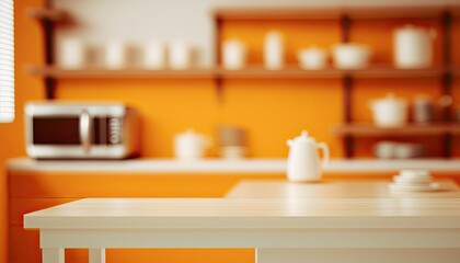 Obraz na płótnie Canvas kitchen interior with teapot on counter generative ai