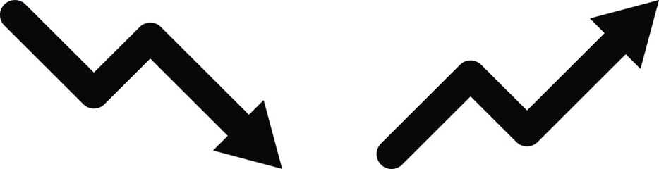 Trending up and down icons . Rising and falling arrow icon vector . Business concept. Increase and decrease sign © cool vp