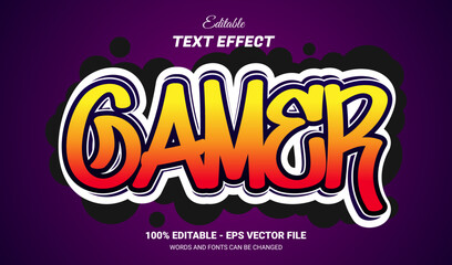 gamer graffiti editable text effect