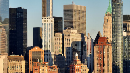 Fototapeta na wymiar Financial district of Manhattan New York City - aerial view - drone photography