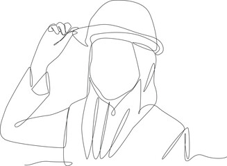 Single continuous line drawings of young female engineers. Professional work job occupation. Minimalism concept one line draw graphic design vector illustration