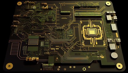 A schematic diagram of a circuit board with clear organization.. Generative AI