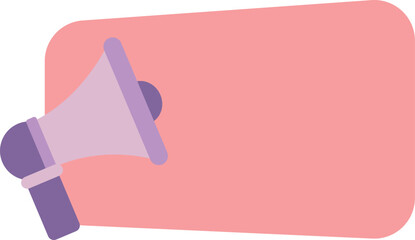 Megaphone with banner icon in cartoon style on a white background