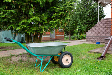 Garden wheelbarrow on a farm
