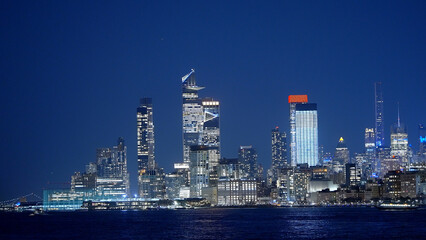 Fototapeta na wymiar Manhattan city lights at night - travel photography