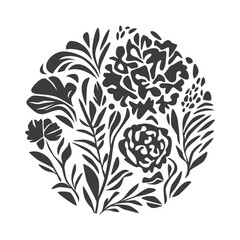 Floral pattern circle, banner design, greeting card or invitation