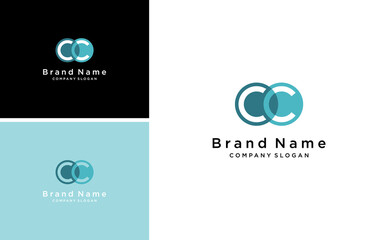 creative letter CC logo consulting coach vector template - obrazy, fototapety, plakaty