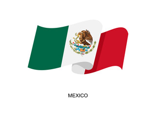 Mexico flag vector. Mexico flag on white background. Vector illustration eps10