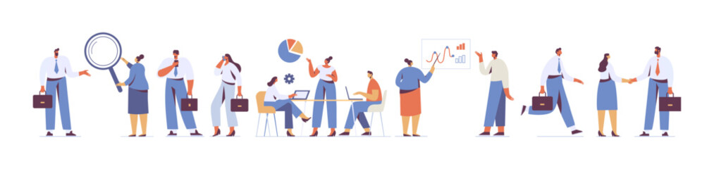 Team working, cooperation. Partnership. Vector illustration in flat design style.