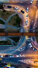 traffic on the railway at night