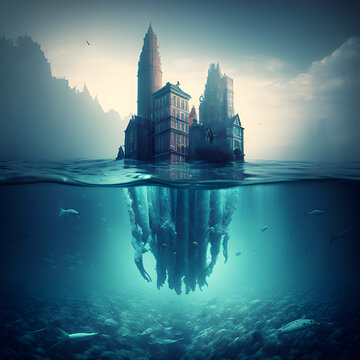 Flooded city surreal