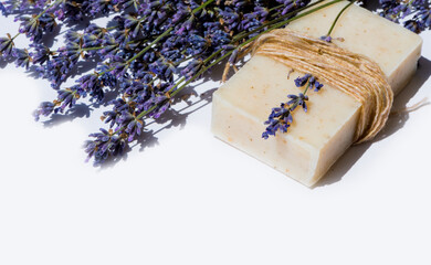 Master class on making soap with lavender essential oil for body care and cleansing