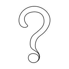 Question mark doodle line icon. Vector illustration isolated on white.