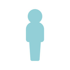 立っている一人の人のアイコン・ピクトグラム - 男女や大人･子どもの区別なく使えるデフォルメ体型
