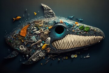 Recycled whale illustration 