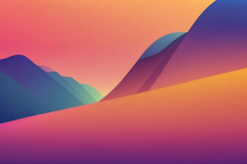 Obraz premium Minimal Colorful Gradient Background Soft Landscape Generative AI