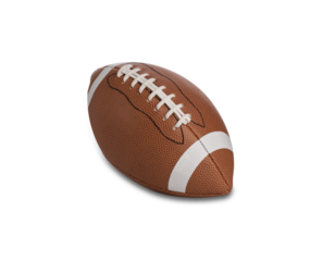 New American football ball with shadows isolated on white. Sport theme poster, greeting cards, headers, website and app