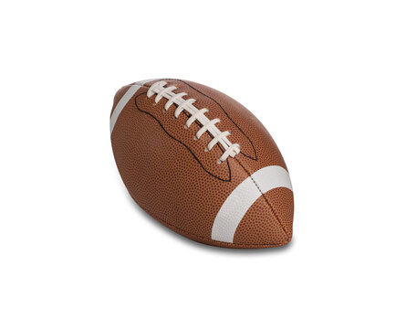 New American football ball with shadows isolated on white. Sport theme poster, greeting cards, headers, website and app