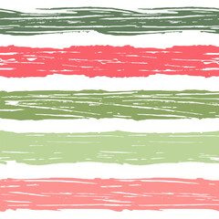 Spring stripe pattern, pink and green girly stripe seamless background, texture brush strokes. vector grunge stripes, abstract floral lines backdrop