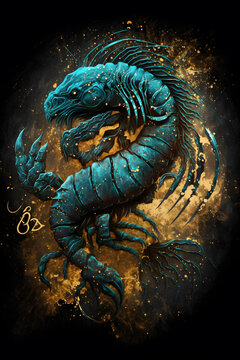 Signos astrol&oacute;gicos del zod&iacute;aco. Signos del zodiaco de Escorpio. Astrolog&iacute;a en el cielo con el concepto de muchos hor&oacute;scopos estelares.Generaci&oacute;n de IA