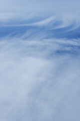 Photographing the sky and clouds at 10,000 feet. Vector cotton background textures