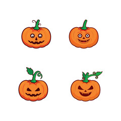 Collection of trendy pumpkin designs
