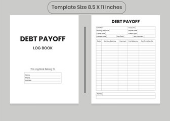 Debt Payoff Log Book and  KDP Interior