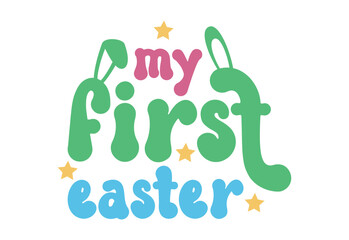 Easter Quote, Retro Cute Bunny