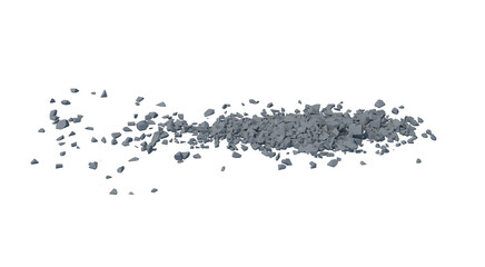 Concrete rock debris isolated transparent background 3d rendering