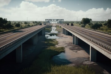 Obraz premium Railway bridge, over the river