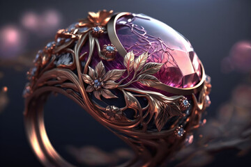 Jewelry, ring with rubies
