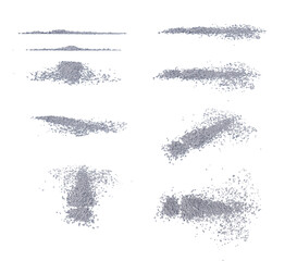 Fototapeta premium Concrete rock debris set isolated transparent background 3d rendering