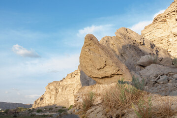 Dove-shaped stone formation located in the Lasana Valley, in the Loa river basin